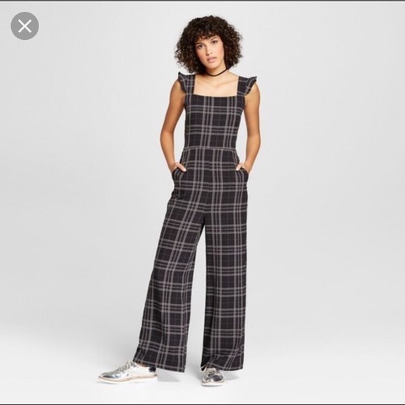 Xhilaration Pants - Xhiliration Plaid Wide Leg Jumpsuit XL